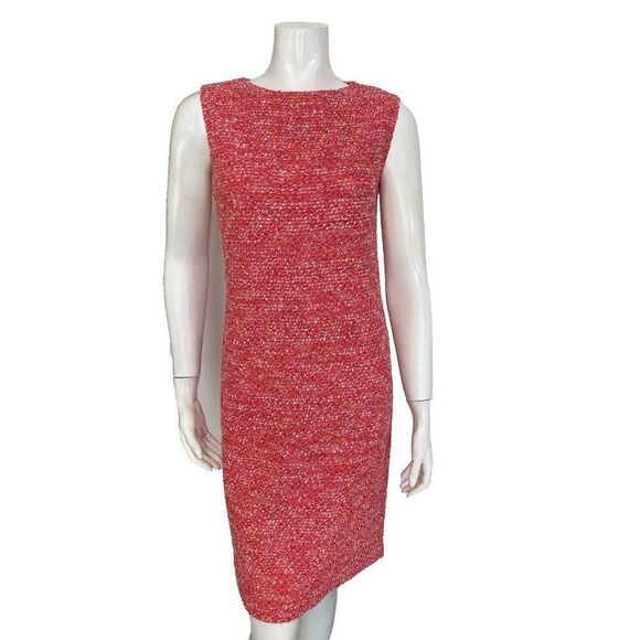 St. John Suit Dress Set Size 8 Wool Blend Tweed Pink Coral White St Classic - Picture 3 of 15